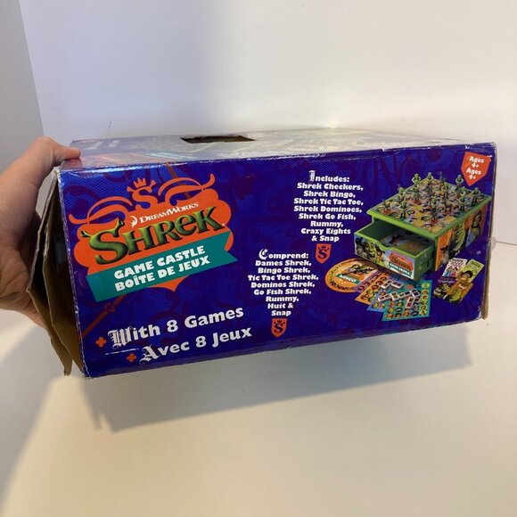 Dreamworks Shrek Game Castle Wooden Board Drawer With 8 Games + Box 2006 - Picture 11 of 16
